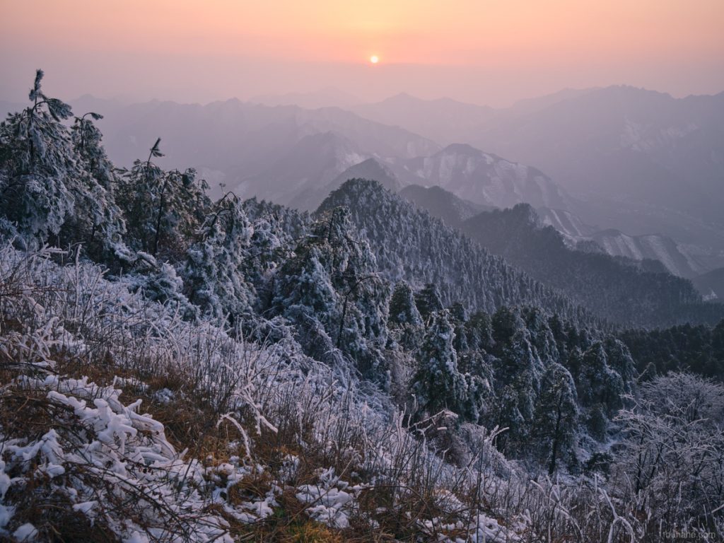 Sunset in mountains